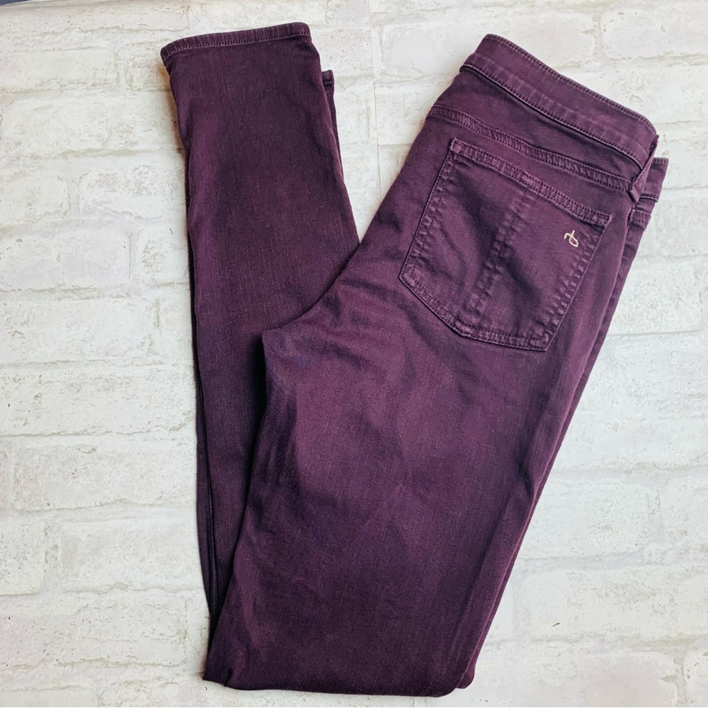 RAG & BONE Skinny Jean Women 28x30.5 Wine Burgundy Denim Stretch 😍